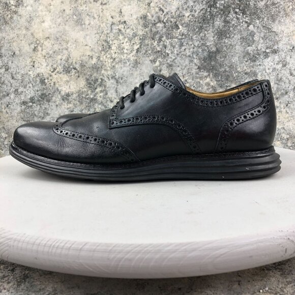 Cole Haan Men\'s Size 10.5M Lunargrand Black Leather Wingtip Oxford Dress Shoes main image 8